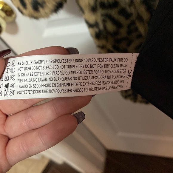 Forever 21 faux fur leopard 3/4 sleeve jacket - Picture 8 of 8